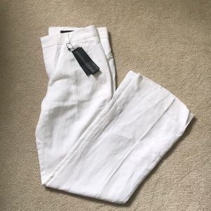 White linen dress pants